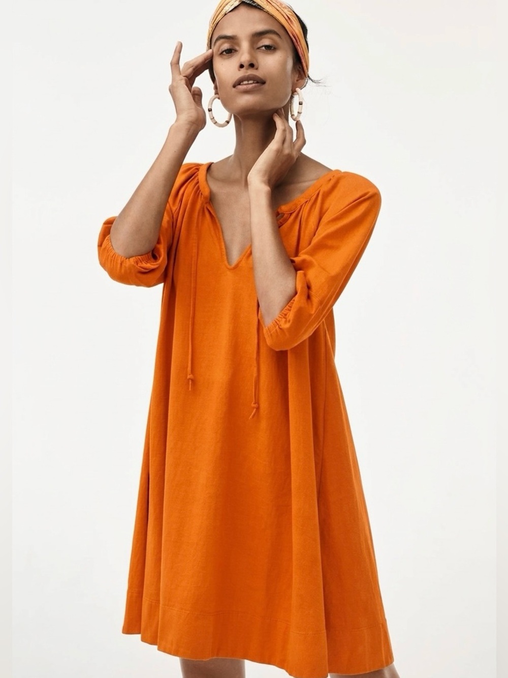 Anthropologie Orange Anais Tunic Dress Size Large NWOT